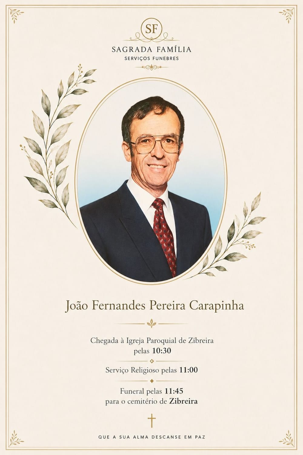 Anúncio fúnebre de João Fernandes Pereira Carapinha